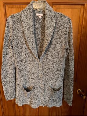Merona Heathered Light Gray Shawl Collar Button Cardigan